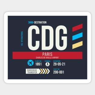 Paris (CDG) Airport Code Baggage Tag E Magnet